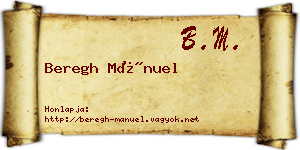 Beregh Mánuel névjegykártya
